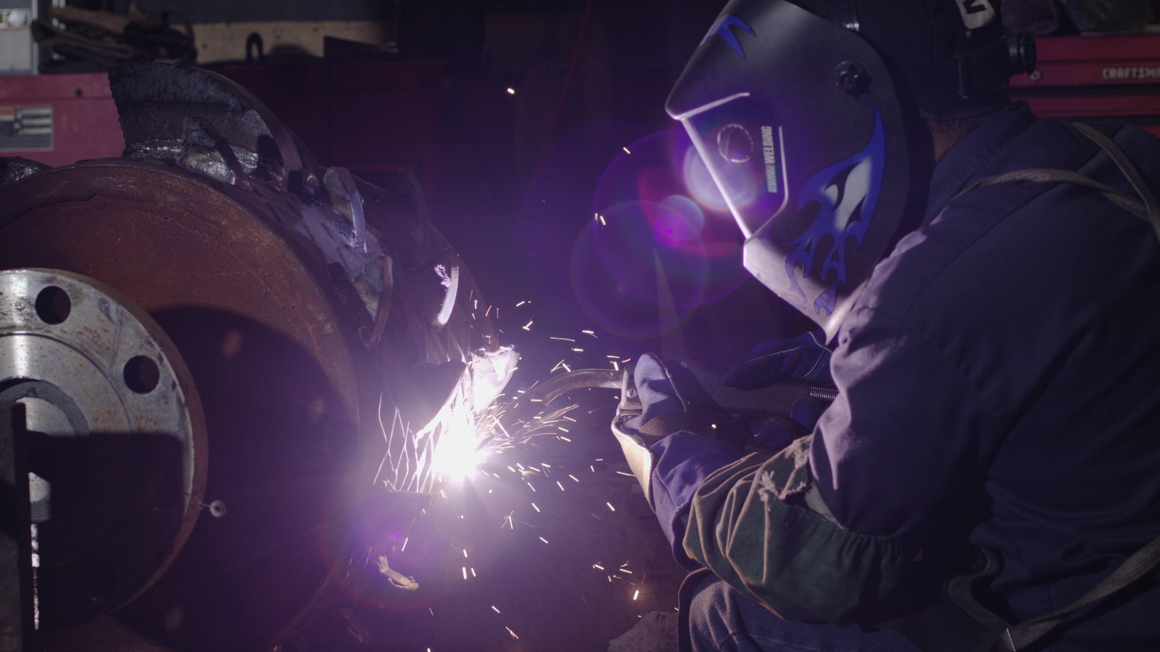 Welder welding