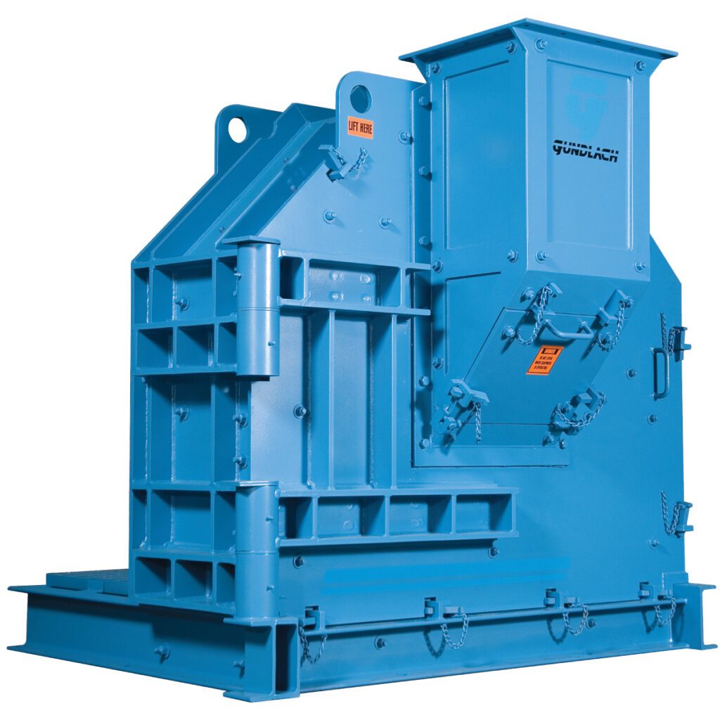 Gundlach Crushers® Cage-Paktor® Model 1C3R impact crusher with heavy-duty fabricated housing and compact vertical design for selective crushing applications.