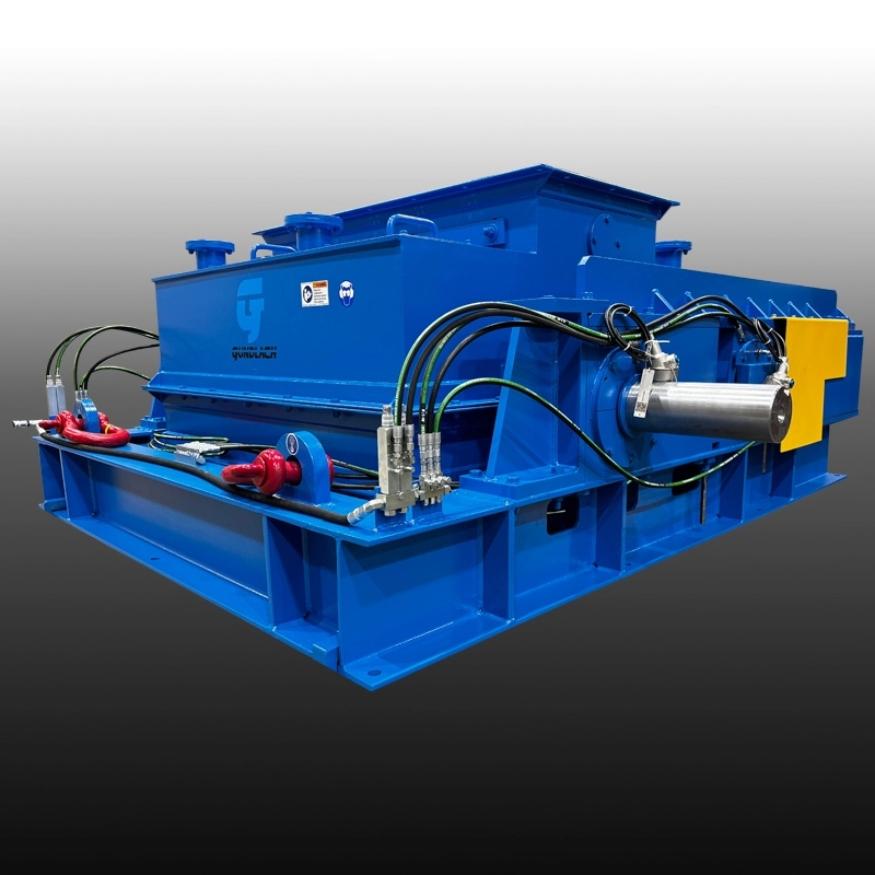 Gundlach Crushers® NANOSIZ-R® HC high-capacity roll mill with hydraulic systems, heavy-duty fabricated housing, and precision roll assembly for fine grinding applications.