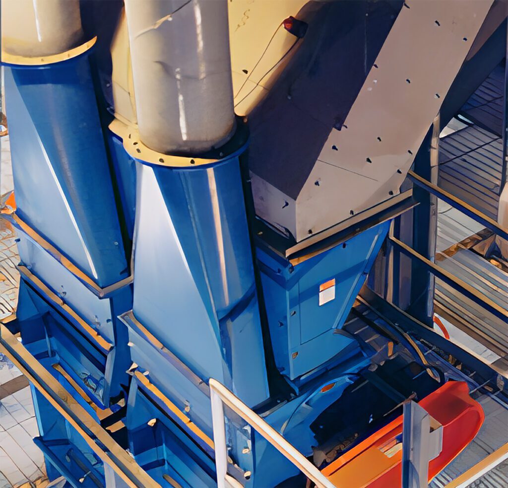 Jeffrey Rader® Air Density Separator (ADS) system installed in an industrial processing facility with vertical separation chambers and integrated material handling components.