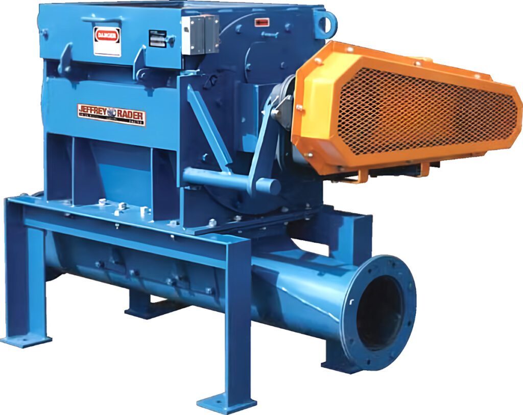 Jeffrey Rader® Rotary Airlock Feeder with heavy-duty housing, rotary valve assembly, and motor drive for controlled bulk material discharge and air sealing.