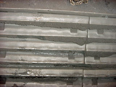 Shallow cast breaker block design reduces coal buildup.